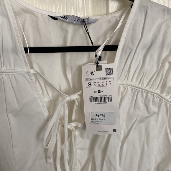 Zara tie blouse rouched - Picture 2 of 2